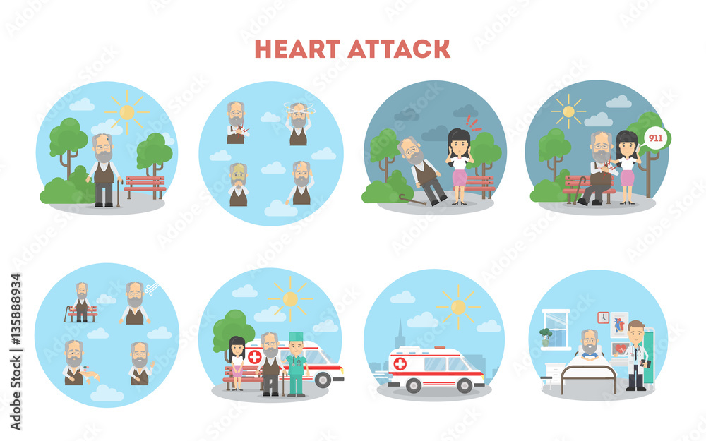 Obraz premium Heart attack infographic.