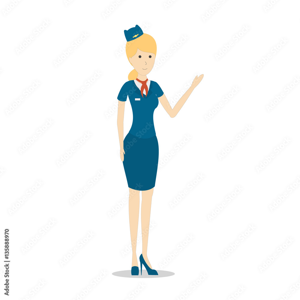 Isolated flight attendant.
