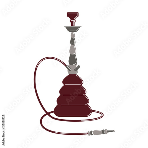 Isolated hookah on white.