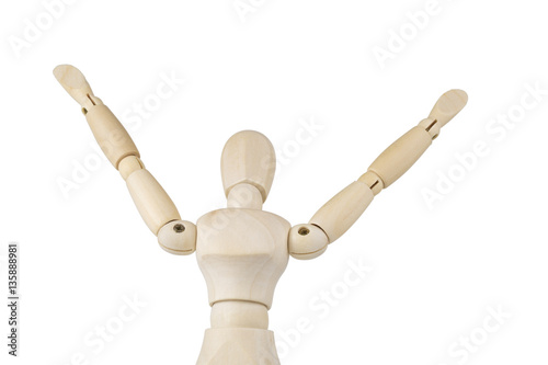 Wooden figure concepts isolated on the white background