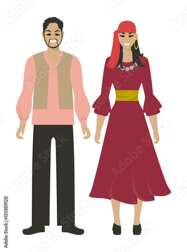 Isolated gypsy couple.
