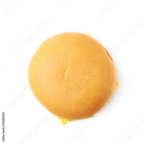 Simple cheese burger isolated
