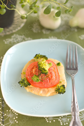 Sellerie und Tomate überbacken
