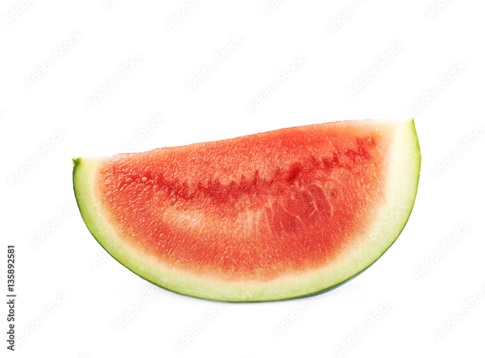 Single watermelon slice isolated