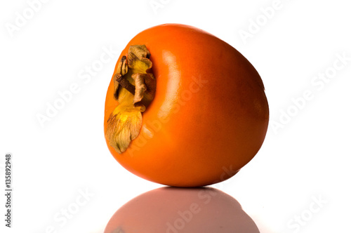 Persimmon fruit isolated on white background.
