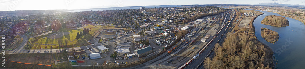 Everett Washington USA Aerial Cityscape View Panorama