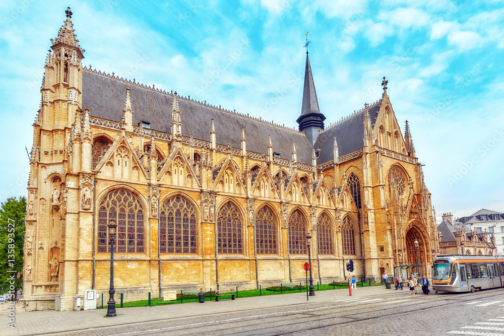  Notre Dame du Sablon's Cathedral in Brussels, Belgium and the E