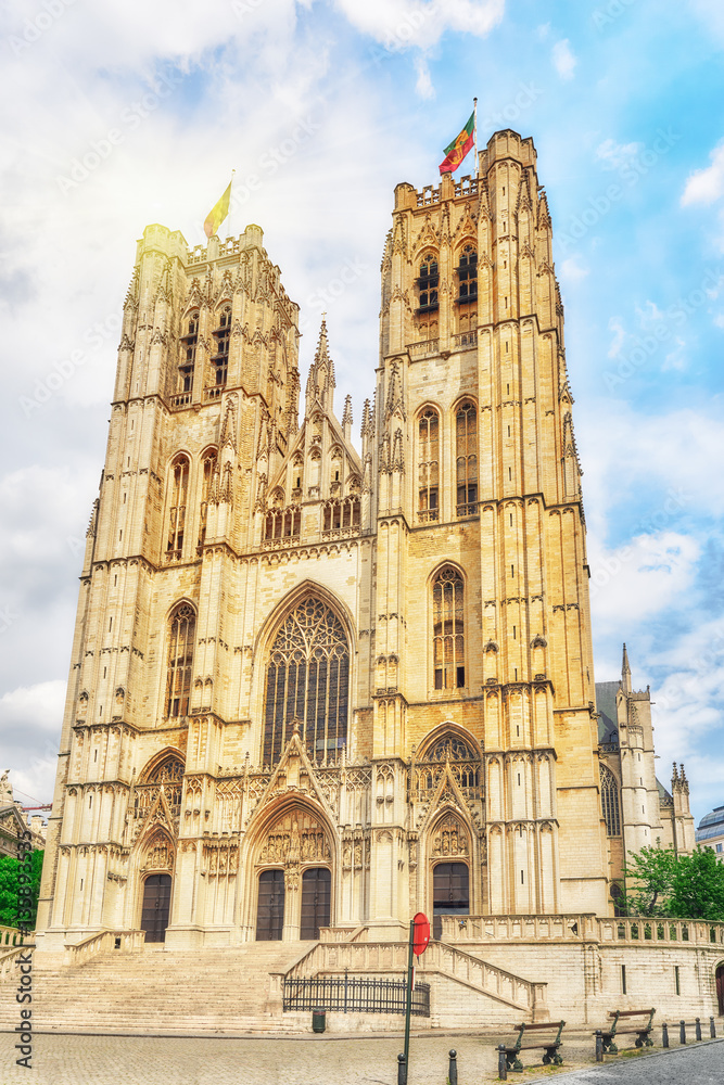 Fototapeta premium Cathedral of St. Michael and St. Gudula is a Roman Catholic chu