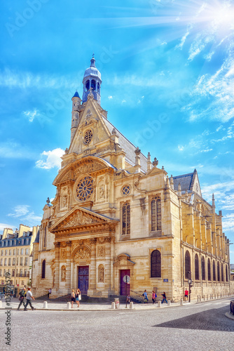  Saint-Etienne-du-Mont is a church in Paris, France, located on © BRIAN_KINNEY