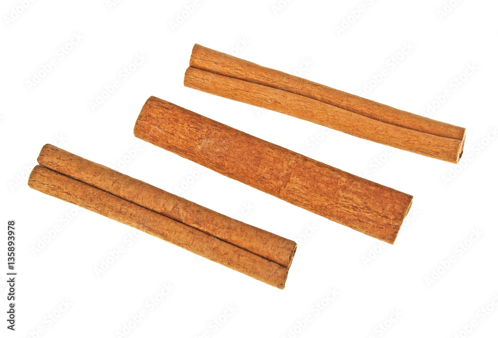 Cinnamon sticks isolated on white background Cinnamon sticks isolated on white background