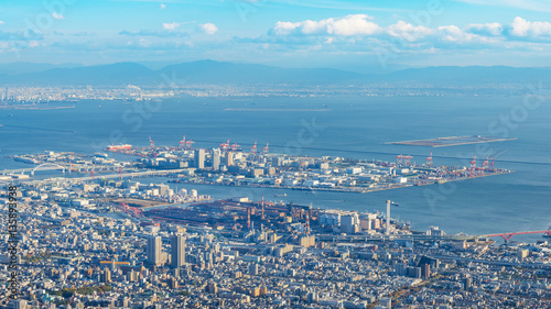 Aerial view of Kobe City Japan