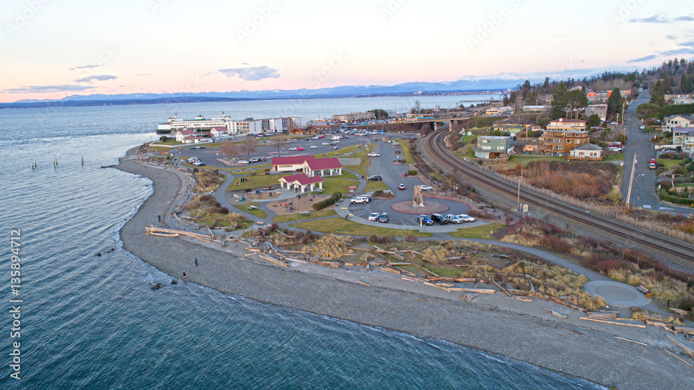 Mukilteo Beach Washington State Waterfront Landscape View