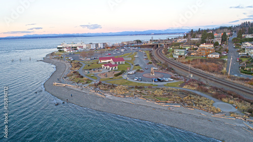 Mukilteo Beach Washington State Waterfront Landscape View photo