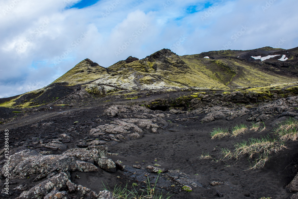 Volcanic landscape in Lakagigar, Iceland