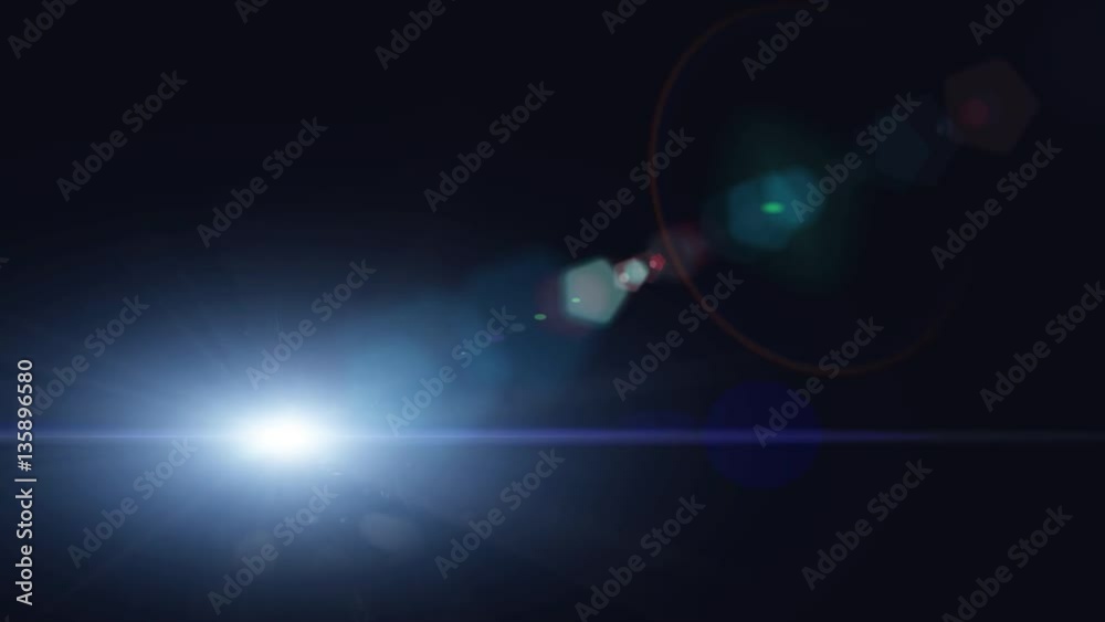Bright light with lens flare moving. Background with spotlight beam. Bright light with lens flare moving. Background with spotlight beam.