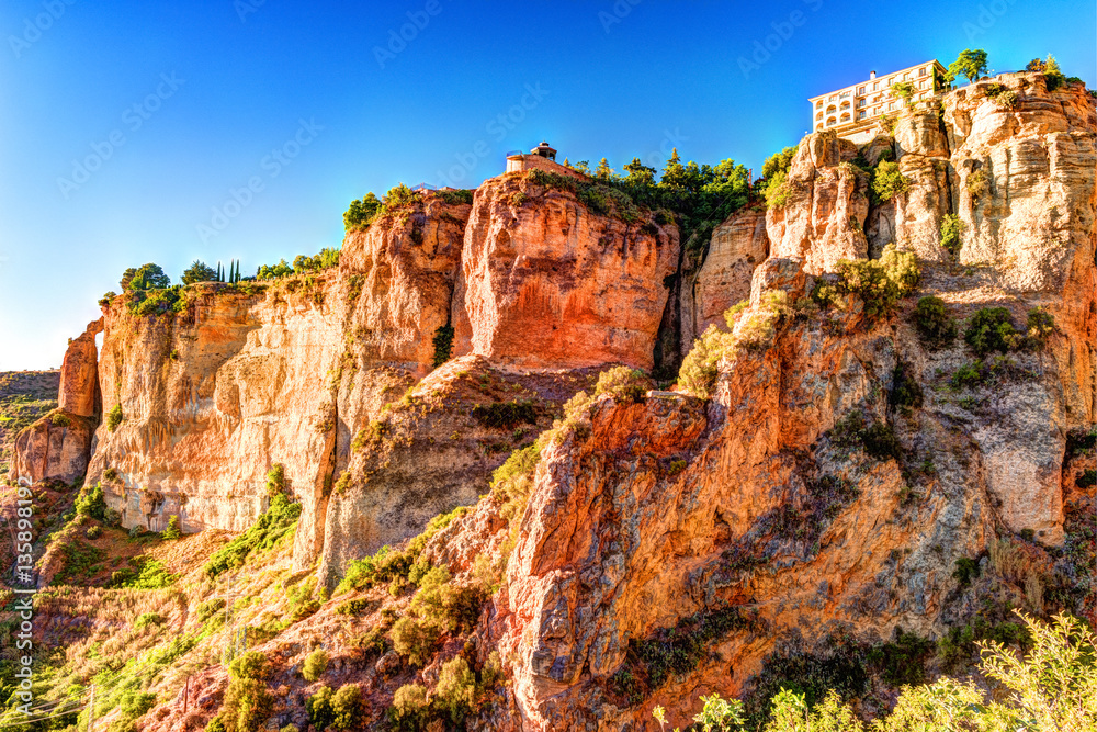 Ronda, Spain, a landscape with the Tajo Gorge.