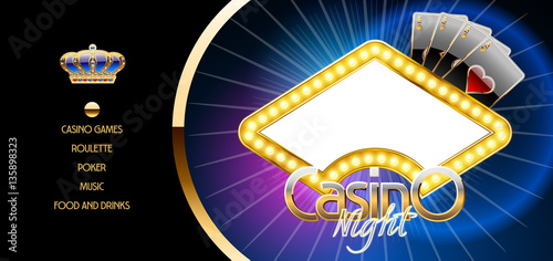 Vector golden ticket template for luxury party in royal casino