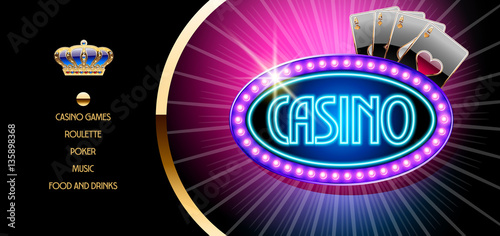 Photography Vector golden vip neon color ticket for casino night party