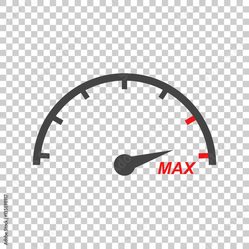 Speedometer, tachometer flat icon