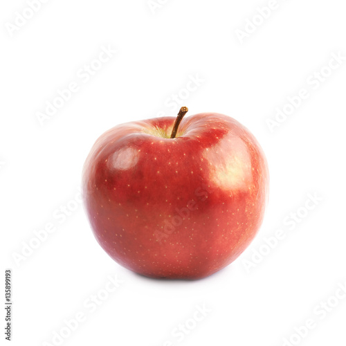 Single red ripe apple isolated
