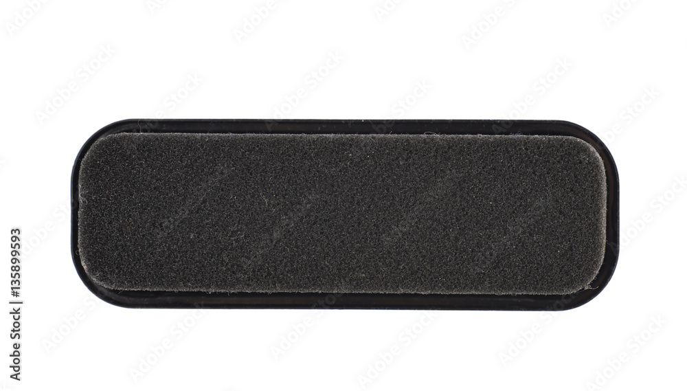 Black shoe polish sponge isolated