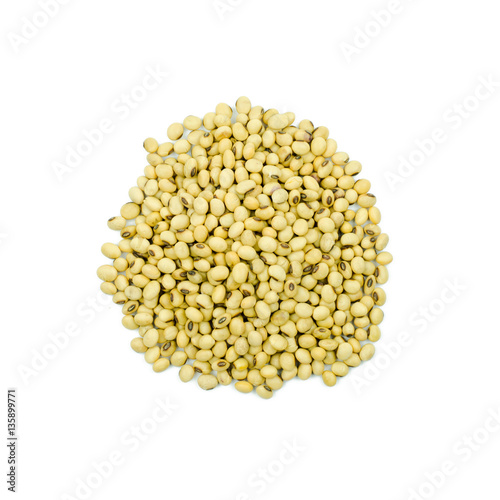 soy beans isolated on white background.