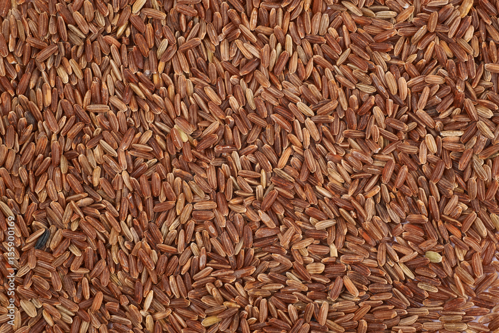 Surface coated with the brown rice grains