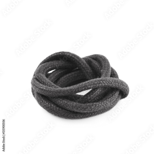 Single shoe lace string folded