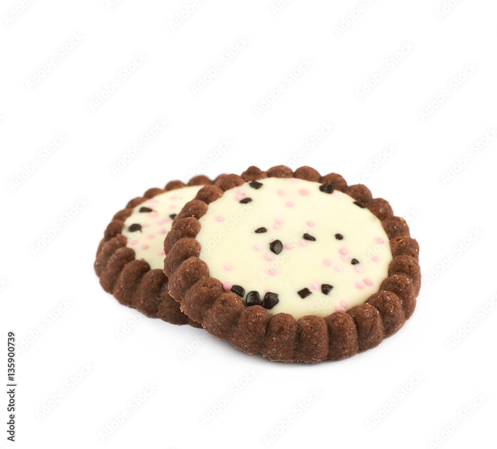 Pile of chocolate cookies isolated Pile of chocolate cookies isolated