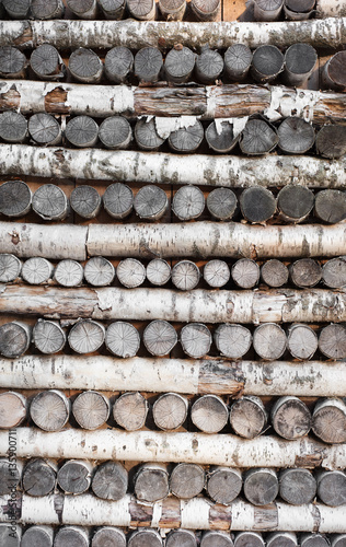 Wall of logs