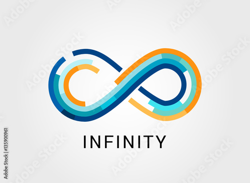 Colorful abstract infinity, endless symbol and icon, modern clean style
