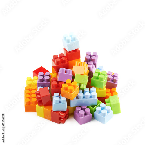 Pile of multiple toy bricks
