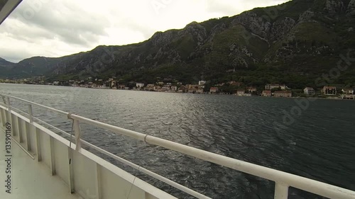 Wallpaper Mural City of the Adriatic coast. A ship sailing on Boka Bay. Torontodigital.ca