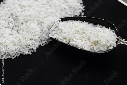 Rice on a black background