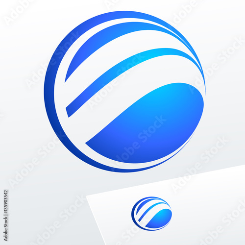 Abstract blue vector sign. Logo for Business, Technology, Corporation.