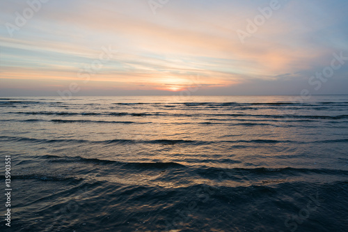 Cold winter evening by Baltic sea.