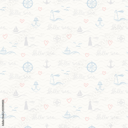 seamless pattern with maritime elements