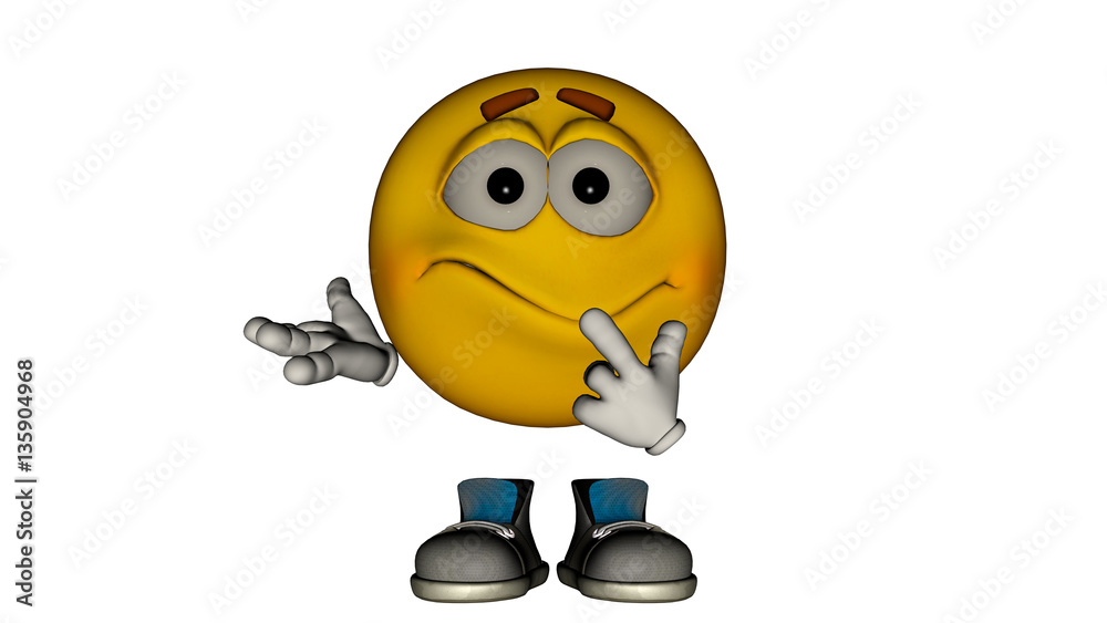 one yellow smile guy with the face and boots. Confused Stock