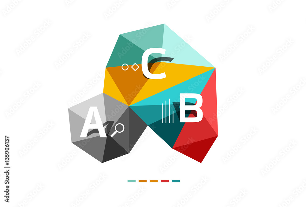 Abstract triangle low poly infographic template