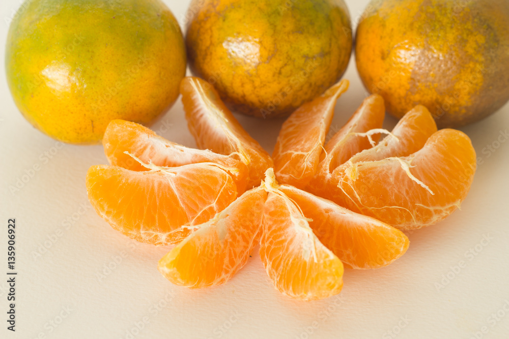 Orange and orange peel isolate on white background Orange and orange peel isolate on white background