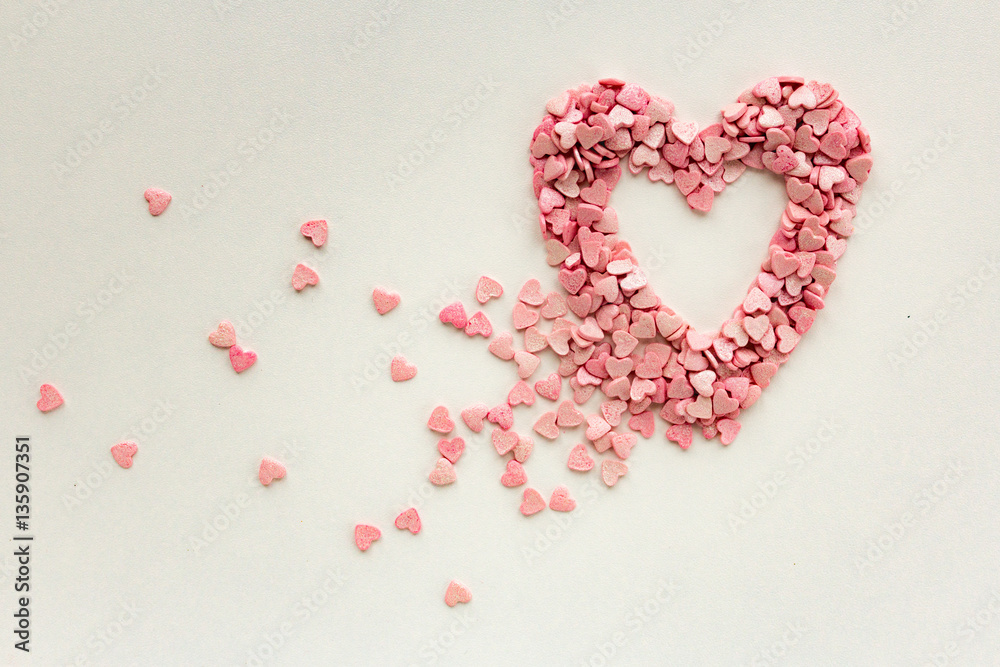 Little pink hearts particles