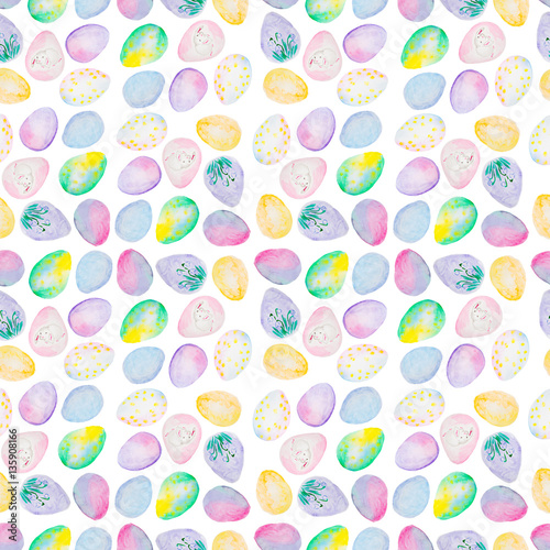 easter eggs pattern watercolor