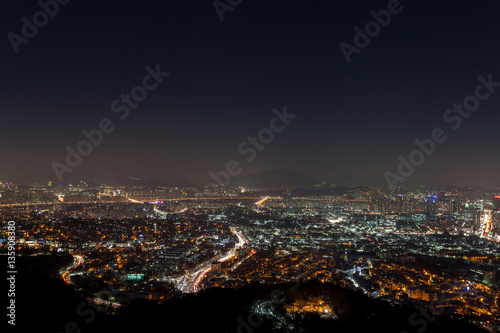 Fototapeta Naklejka Na Ścianę i Meble -  Seoul, South Korea cityscape view in winter