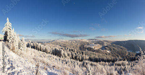 verschneite Panoramalandschaft im Schwarzwald