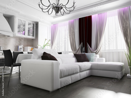 White living room interior