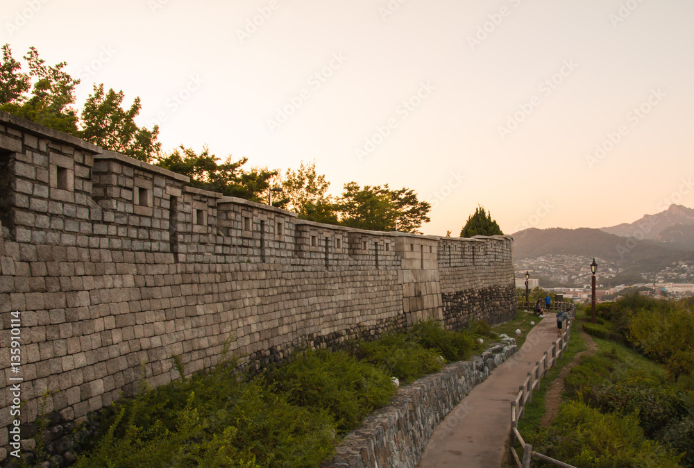 Hanyangdoseong, a fortress wall in Seoul city in Korea. Hanyangdoseong, a fortress wall in Seoul city in Korea.