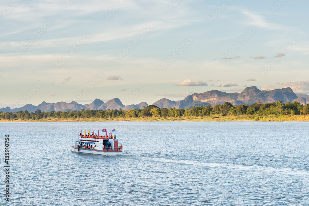 The boat in Mekong river Nakhonphanom Thailand to Lao