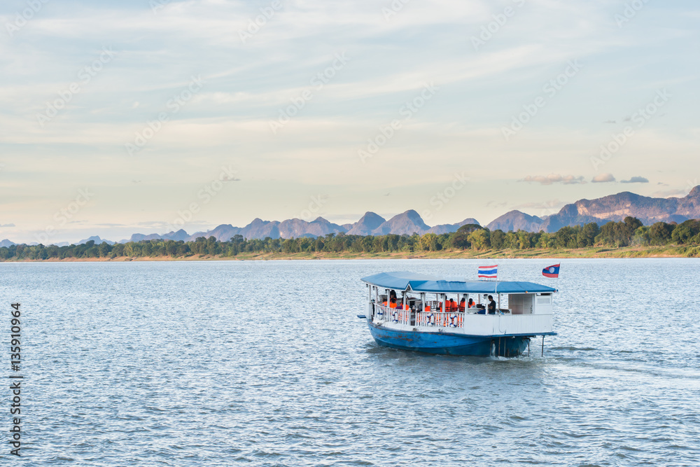 The boat in Mekong river Nakhonphanom Thailand to Lao