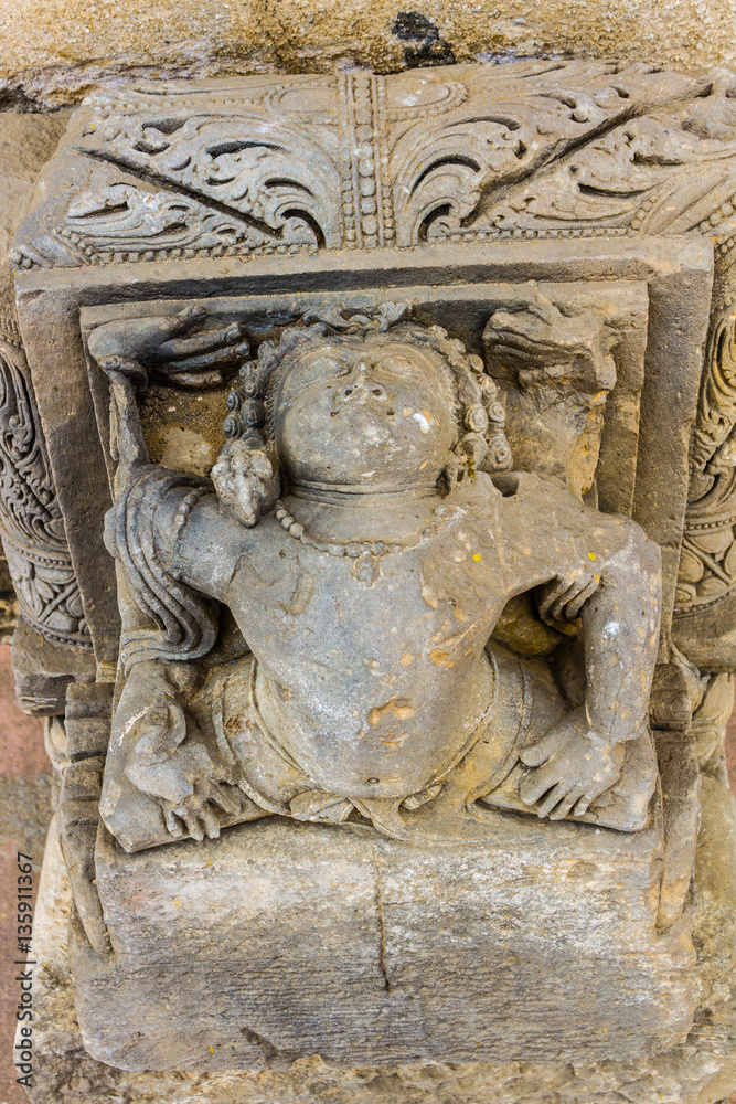 Carving of a yogi at Chand Baori Stepwell