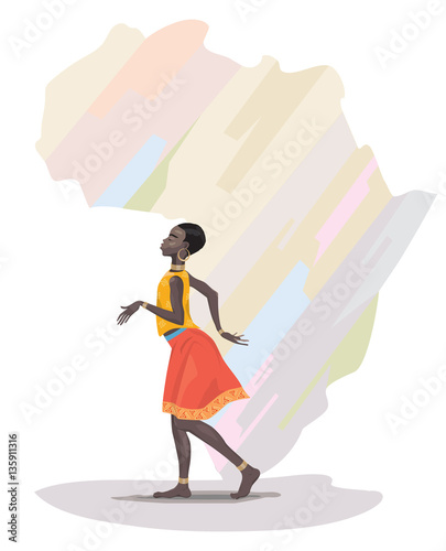 African girl dancing